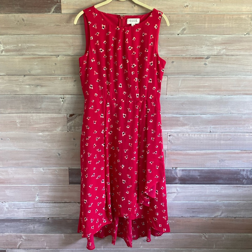 Elle hot pink floral dress size 4
